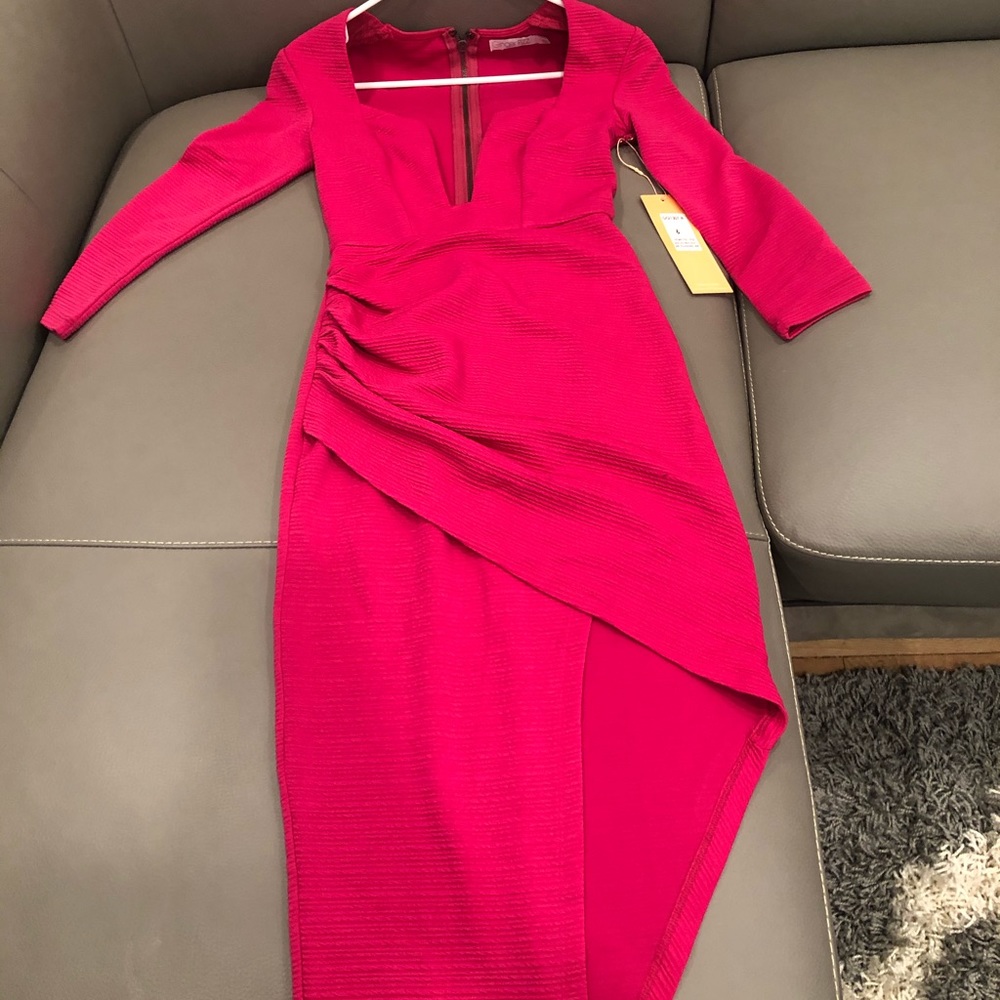 Pink hi low dress